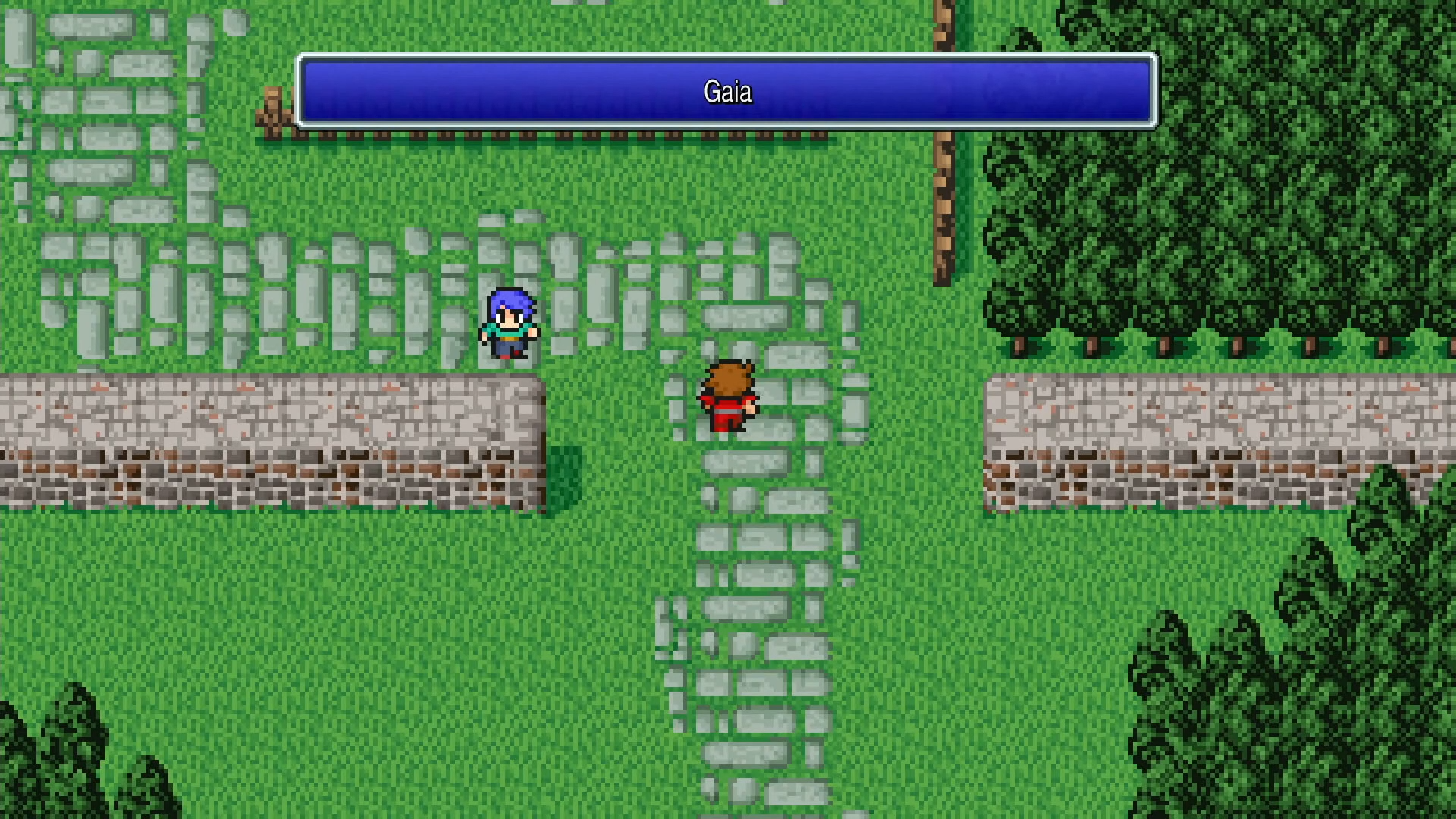 Gaia town in the mountains and the Desert Caravan in Final Fantasy 1