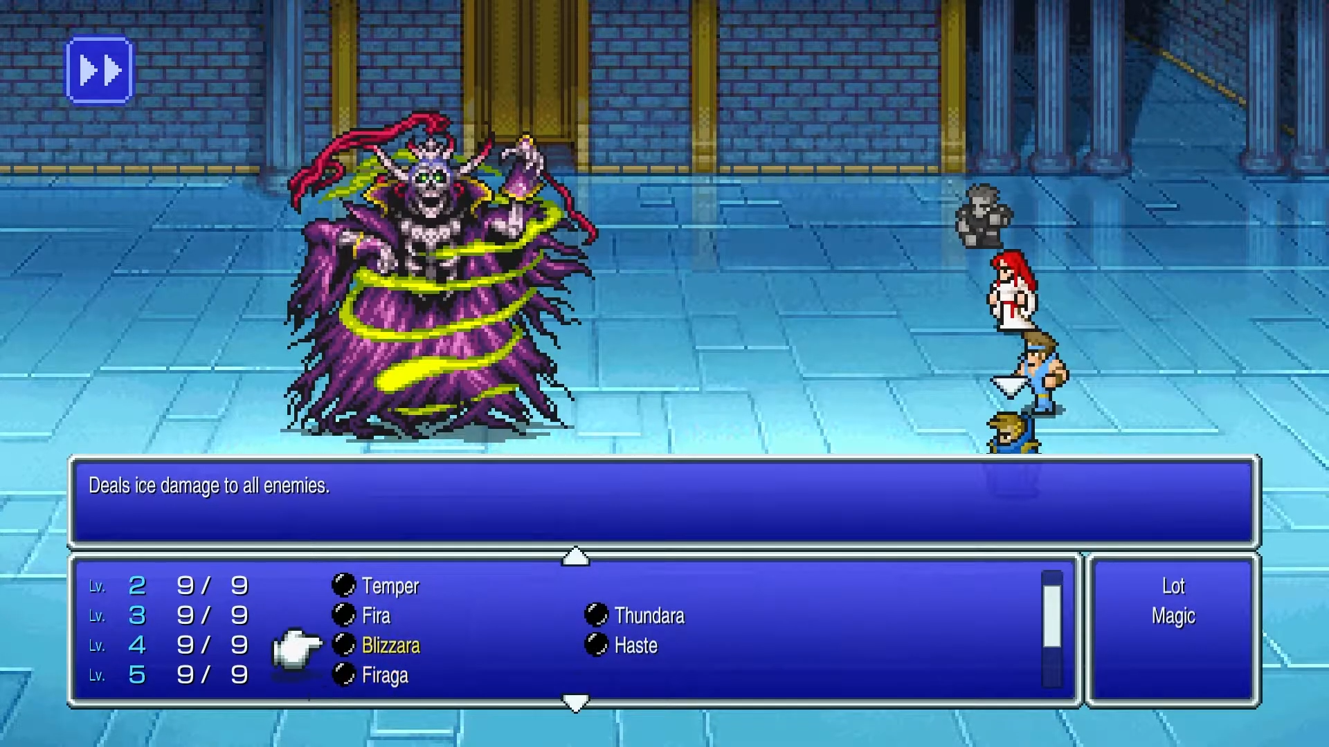 Fighting the four fiends again in the Chaos Shrine of the past