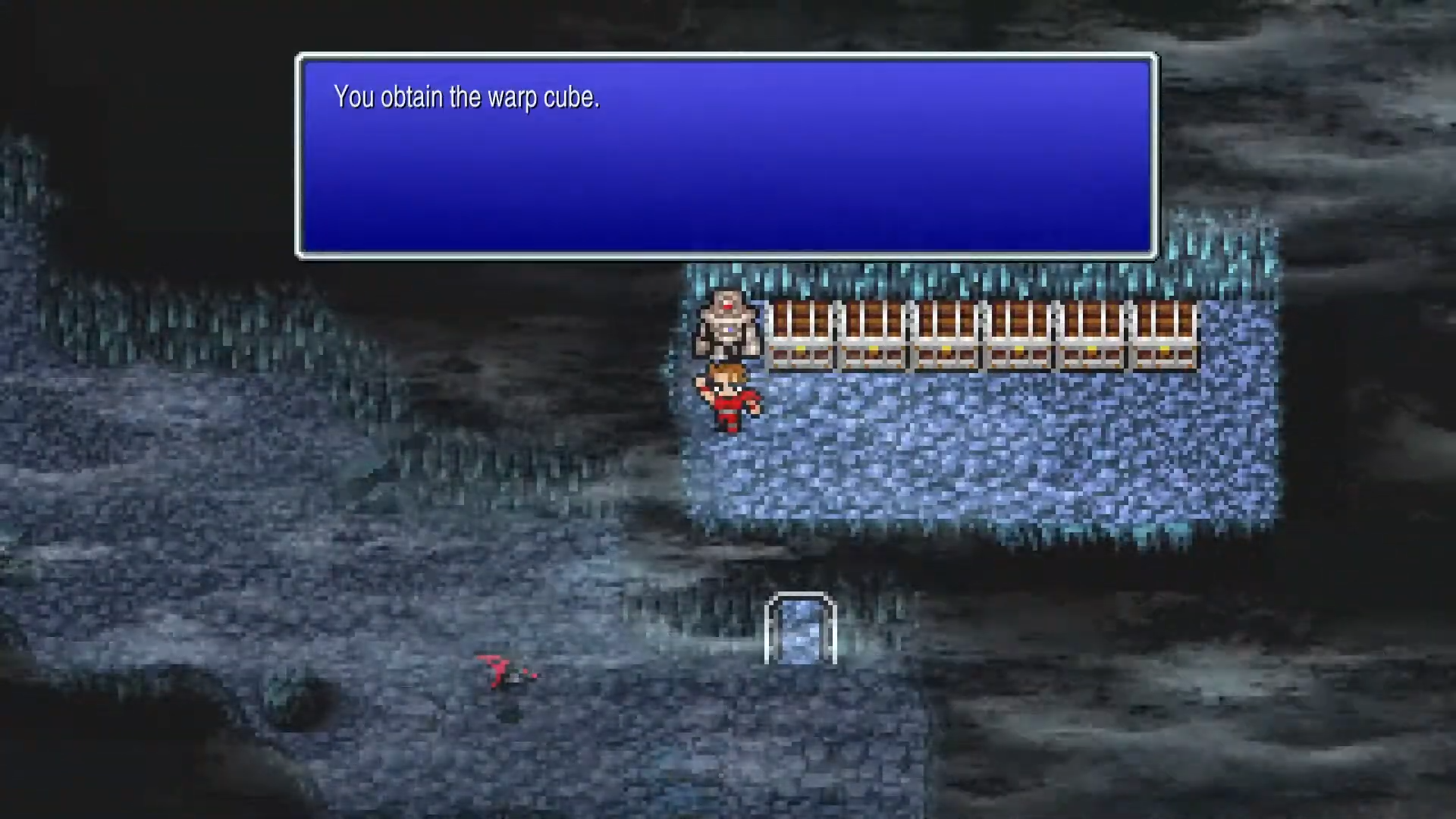 The Robot giving you the Warp Cube in the Waterfall Cavern